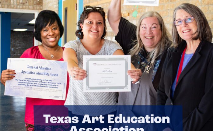 Fort Worth Academy of Fine Arts Teachers receiving the Texas Art Education Association Visual Arts Award