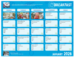 FWAFA January Breakfast MEnu