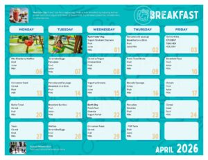 April Menus Breakfast