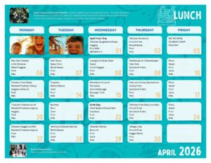 April Menus Lunch